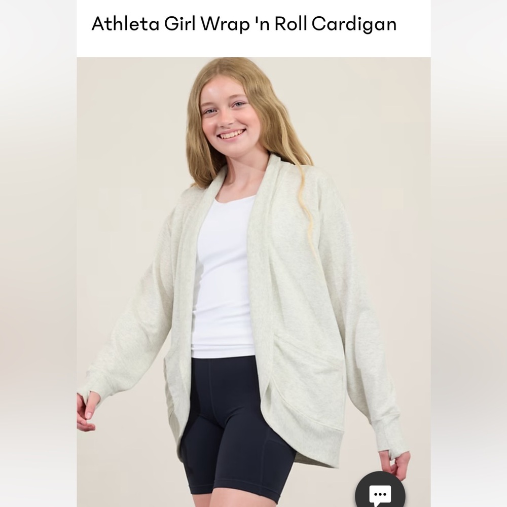 Athleta Girls Wrap and Roll Cardigan, L(12)